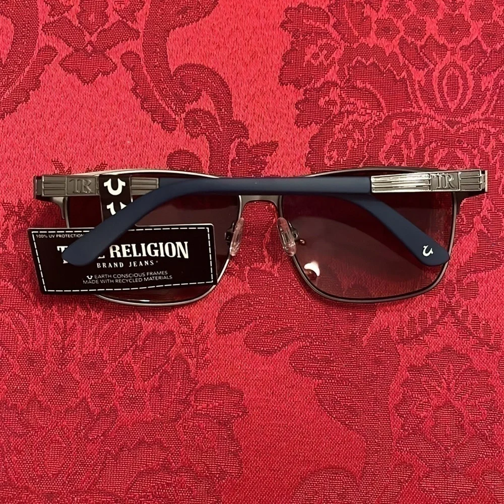 Brand New True Religion Brown Matte Metal Square Sunglasses 100% UV Protection